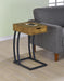 Troy 1-drawer C-Shaped Side Table Power Outlet Rustic Nutmeg