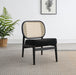 Rayo Rattan Cane Back Accent Chair with Padded Seat Black