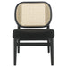 Rayo Rattan Cane Back Accent Chair with Padded Seat Black
