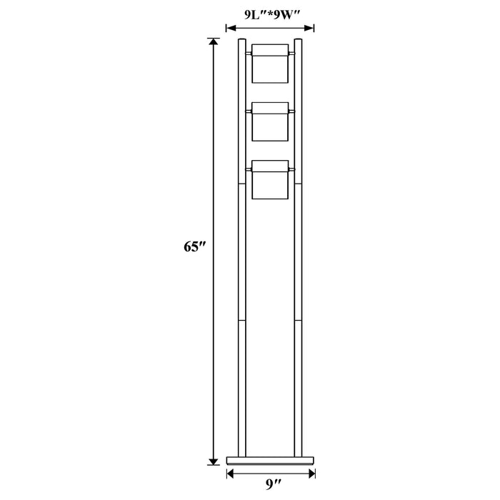Munson 65-inch 3 Swivel Lights Metal Floor Lamp Silver