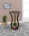 Elton Round Faux Marble Top Plant Stand Brown