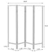 Haidera 4-Panel Room Divider Folding Screen Black Damask