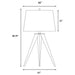 Sabat 29-inch Empire Shade Tripod Beside Table Lamp Black
