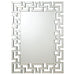 Forman 38 x 48 Inch Greek Motif Frameless Wall Mirror Silver