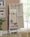 Zayas Cheval Mirror with Jewelry Storage White