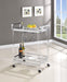 Jefferson 2-tier Glass Shelf Acrylic Bar Cart Chrome