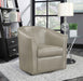 Turner Upholstered Barrel Back Swivel Chair Champagne
