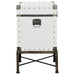 Nancy Upholstered Vintage Side Table Storage Trunk White