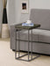 Pedro Expandable C-Shaped Sofa Side Table Weathered Grey