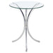 Eloise Round Glass Top Accent Side Table Chrome