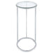 Kyle Oval Glass Top C-Shaped Sofa Side Table Chrome