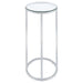 Kyle Oval Glass Top C-Shaped Sofa Side Table Chrome