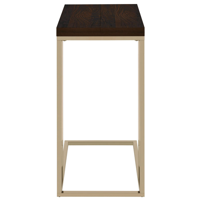 Pedro Expandable C-Shaped Sofa Side Table Chestnut