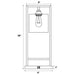 Shoto 20-inch Glass Shade Metal Bedside Table Lamp Black