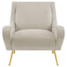 Ricci Upholstered Saddle Arm Accent Chair Stone