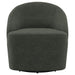 Leon Upholstered Barrel Accent Swivel Chair Hunter Green