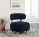 Zonie Boucle Upholstered Barrel Back Accent Chair Blue