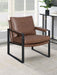 Rosalind Upholstered Track Arm Accent Chair Brown