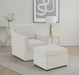 Winter Upholstered Sloped Arm Accent Swivel Chair Beige