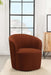 Joyce Upholstered Barrel Back Swivel Chair Burnt Orange
