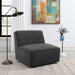 Cobie Upholstered Armless Swivel Chair Dark Charcoal