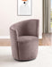 Nueva Upholstered Swivel Chair Curved Backrest Blush