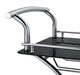 Elfman 2-tier Glass Shelf Metal Bar Cart Black and Chrome