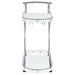 Elfman 2-tier Glass Shelf Metal Bar Cart White and Chrome