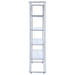Larson 73-inch 4-shelf Glass Bookshelf Chrome