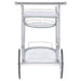 Sarandon 3-tier Glass Shelf Metal Bar Cart Chrome