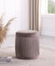 Tovar Round Upholstered Ottoman Mauve