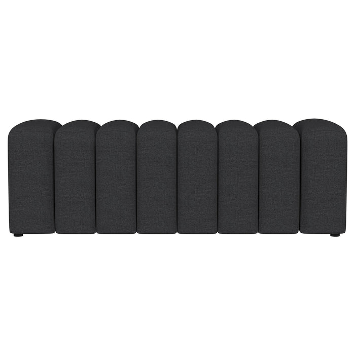Summer Fabric Upholstered Tufted Accent Bench Charcoal