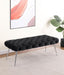Ella Upholstered Tufted Bench Stainless Steel Legs Black