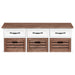Alma 3-drawer Storage Bench Weathered Brown and White
