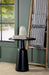 Ixia Round Solid Mango Wood Accent Side Table Black Stain
