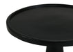 Ixia Round Solid Mango Wood Accent Side Table Black Stain