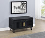 Brixton 2-door Padded Entryway Shoe Storage Bench Black