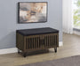 Brixton 2-door Padded Entryway Shoe Storage Bench Smoked Oak