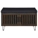 Brixton 2-door Padded Entryway Shoe Storage Bench Smoked Oak