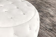 Angelina Round Upholstered Storage Ottoman Pearl