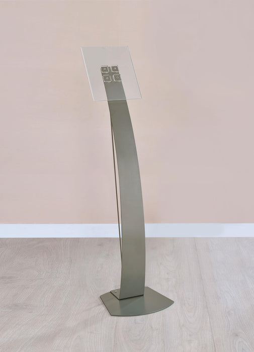 Duarto Clear Acrylic 8. 5 x 11 Inch Price Tag Display Stand Steel Frame Silver
