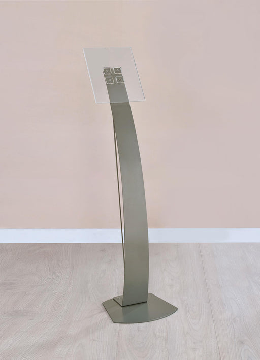 Duarto Clear Acrylic 8. 5 x 11 Inch Price Tag Display Stand Steel Frame Silver