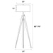 Harrington 60-inch Drum Shade Metal Tripod Floor Lamp Black