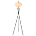 Layton White Orb Shade Tripod Floor Lamp Black