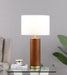 Aziel 28-inch Drum Shade Wood Frame Table Lamp Cappuccino