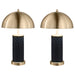 Ferris 23-inch Dome Quilted Table Lamp Black (Set of 2)