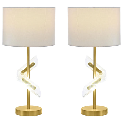 Kingsley 30-inch Drum Shade Table Lamp Gold (Set of 2)
