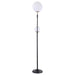 Dacki 69-inch Dual Spherical Bulb Metal Floor Lamp Black
