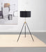 Zabka 63-inch Drum Shade Metal Tripod Floor Lamp Black