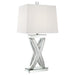 Dominick 31-inch Tapered Mirrored Acrylic Table Lamp Silver